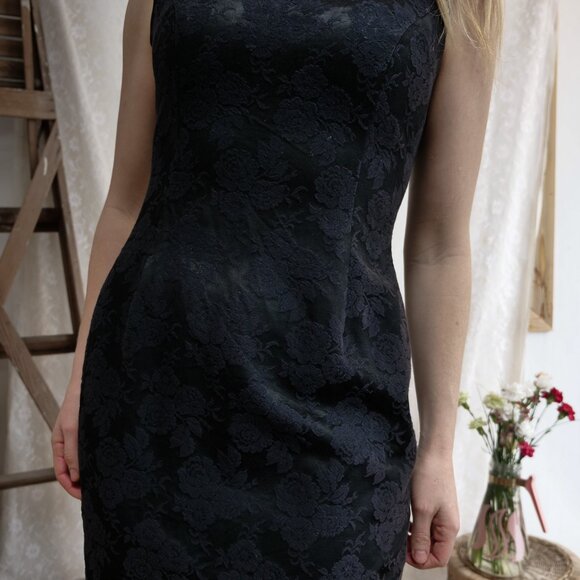 Vintage Little Black Dress 90s Retro Dresses 1990s Sustainable Thrift - Picture 7 of 9